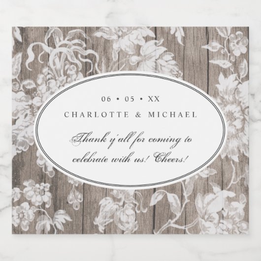 Land westerne bruiloft bedankt bier etiket (Enkel label)
