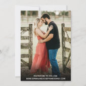 Land Westerne bruiloft Twee Foto slaat de datum op Save The Date (Achterkant)