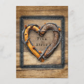 Land Westerne bruiloft Twig Lijst Wagon Wheel Menu (Achterkant)