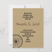 Land Westerne bruiloft uitnodiging, Wagon Wheel Kaart (Achterkant)