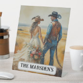 Land Westerne bruiloft Waterverf Reclamebord Met Voetstuk (Insitu)