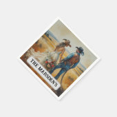 Land Westerne bruiloft Waterverf Servet (Hoek)