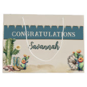 Land Westerne Cactus Laarzen Gepersonaliseerd Groot Cadeauzakje (Achterkant)