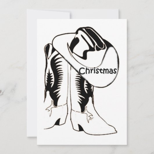 LAND WESTERNE CHRISTMAS PARTIJINVITATIE KAART (Voorkant)