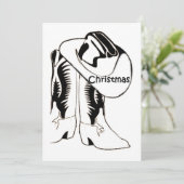 LAND WESTERNE CHRISTMAS PARTIJINVITATIE KAART (Staand voorkant)