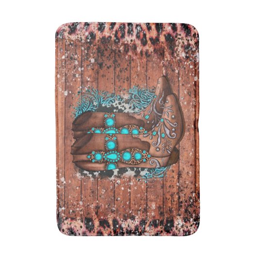 Land Westerne Cowboy Boots Badmat (Voorkant Verticaal)