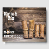 Land Westerne Cowboy Boots bruiloft gastenboek (Voorkant)
