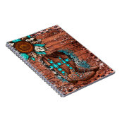 Land Westerne Cowboy Boots en Bloem Notitieboek (Rechterzijde)