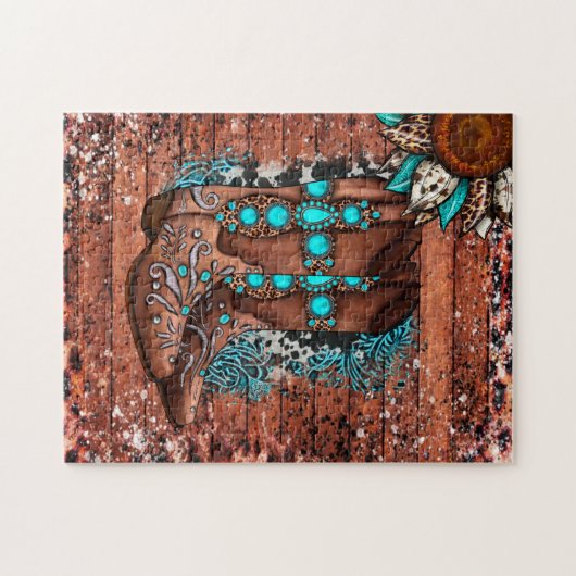 Land Westerne Cowboy Boots Legpuzzel (Horizontaal)