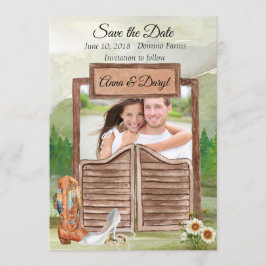 Land Westerne cowboy Foto slaat de datum op Save The Date