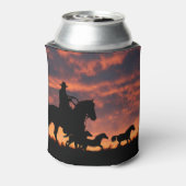 Land Westerne Cowboy Horses Roundup Blikjeskoeler (Blikje Achterkant)