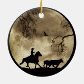 Land Westerne Cowboy Keramisch Ornament (Achterkant)