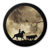 Land Westerne Cowboy Keramische Knop (Voorkant)