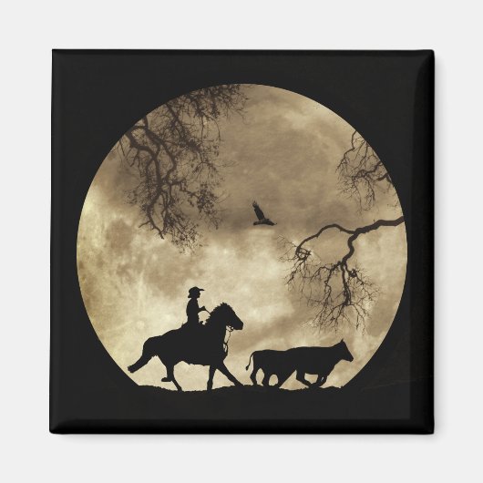 Land Westerne Cowboy Magneet (Voorkant)