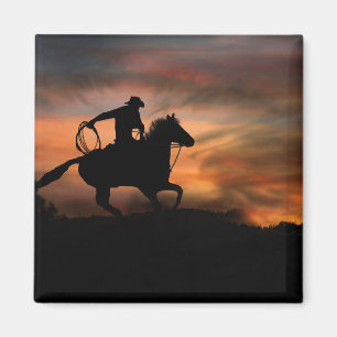 Land Westerne Cowboy Magnet