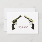 Land Westerne cowboy Pistolen Weddenschap RSVP-kaa RSVP Kaartje (Achterkant)