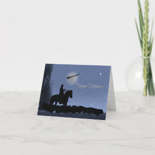 Land Westerne Cowboy Prettige feestdagen Kaart