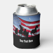 Land Westerne cowboy Roping Horses Blikjeskoeler (Blikje Voorkant)