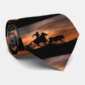 Land Westerne Cowboy Roping Long Horn Steer Stropdas (Opgerold)