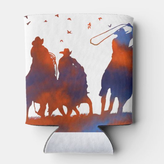 Land Westerne Cowboy Roping White Blikjeskoeler (Achterkant)