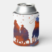 Land Westerne Cowboy Roping White Blikjeskoeler (Blikje Achterkant)