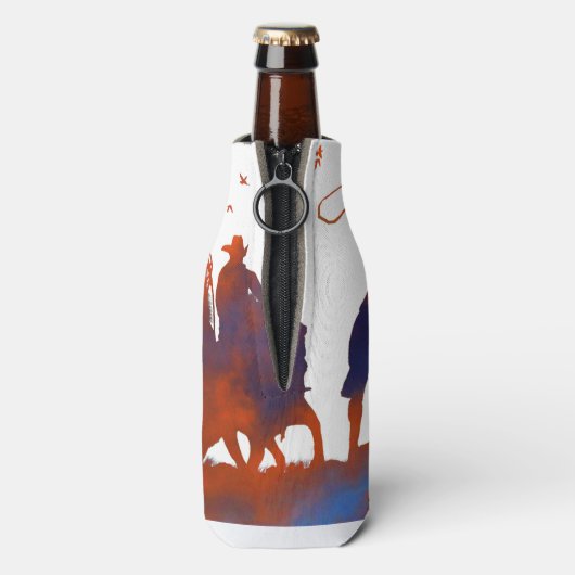 Land Westerne Cowboy Roping White Flesjeskoeler (Fles Achterkant)