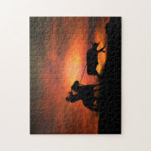 Land Westerne Cowboy Roping with Horse Legpuzzel (Verticaal)