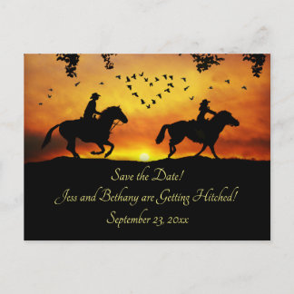 Land Westerne cowboy Rustic Save the Date Uitnodiging Briefkaart