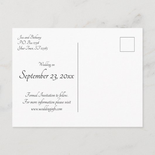 Land Westerne cowboy Rustic Save the Date Uitnodiging Briefkaart (Achterkant)