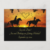 Land Westerne cowboy Rustic Save the Date Uitnodiging Briefkaart (Voorkant)
