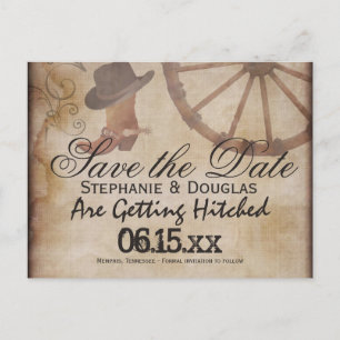 Land Westerne Cowboy Save the Date Briefkaarten