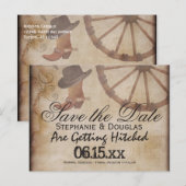 Land Westerne Cowboy Save the Date Briefkaarten (Voorkant / Achterkant)