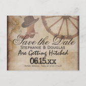 Land Westerne Cowboy Save the Date Briefkaarten (Voorkant)