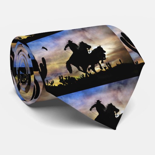 Land Westerne Cowboy Steer Roping Stropdas (Opgerold)