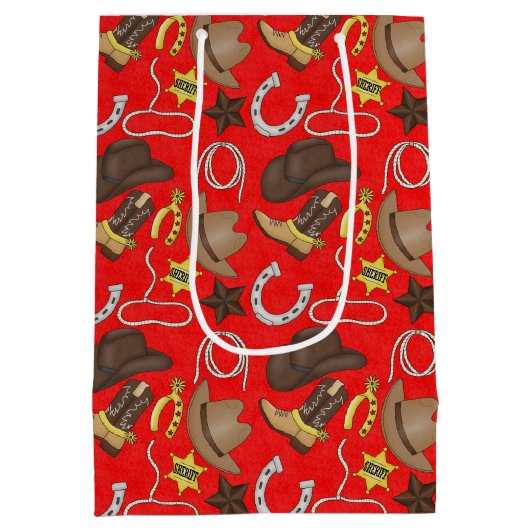 Land Westerne Cowboy-tas Medium Cadeauzakje (Achterkant)