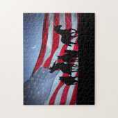 Land Westerne Cowboy Wilde Paarden Amerikaans Legpuzzel (Verticaal)