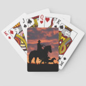 Land Westerne cowboy wilde paarden Pokerkaarten (Achterkant)