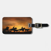 Land Westerne cowboys en Roundup Bagagelabel (Voorkant horizontaal)