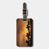 Land Westerne cowboys en Roundup Bagagelabel (Voorkant verticaal)