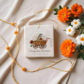 Land Westerne Floral Wagon Baby Stats Foto Keramisch Ornament