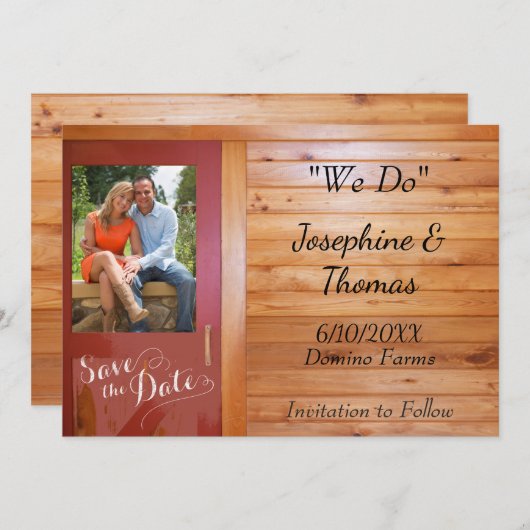 Land Westerne foto Opslaan Datum Kaart (Voorkant / Achterkant)