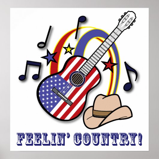 Land Westerne gitaar Poster (Voorkant)