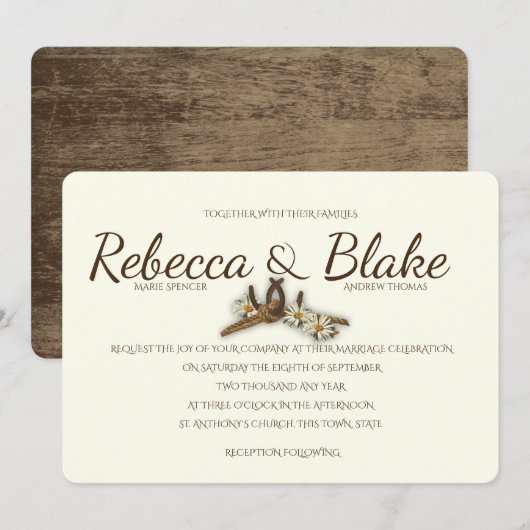 Land Westerne Hoefijzers en touwknoop Kaart (Voorkant / Achterkant)