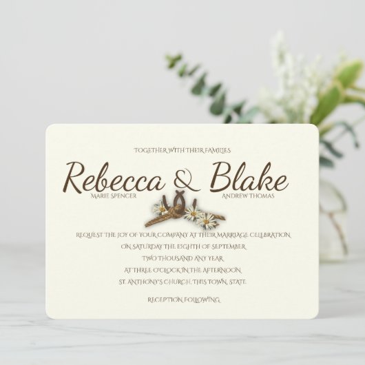 Land Westerne Hoefijzers en touwknoop Kaart (Staand voorkant)