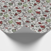 Land Westerne Kerst Bloemen Rendier Schedel Cadeaupapier (Hoek)