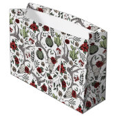 Land Westerne Kerst Bloemen Rendier Schedel Groot Cadeauzakje (Achterkant Gekanteld)