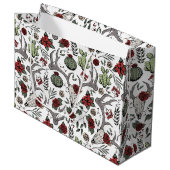 Land Westerne Kerst Bloemen Rendier Schedel Groot Cadeauzakje (Voorkant Gekanteld)