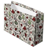 Land Westerne Kerst Bloemen Rendier Schedel Groot Cadeauzakje (Voorkant Gekanteld)