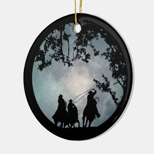 Land Westerne kerstversiering Cowboy Keramisch Ornament (Links)