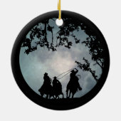 Land Westerne kerstversiering Cowboy Keramisch Ornament (Achterkant)